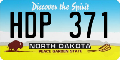 ND license plate HDP371