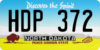 ND license plate HDP372