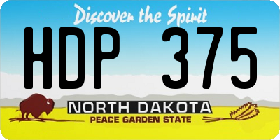 ND license plate HDP375