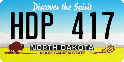 ND license plate HDP417