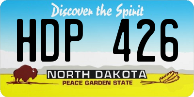 ND license plate HDP426