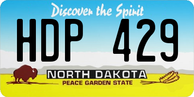 ND license plate HDP429