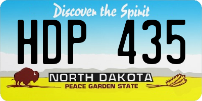 ND license plate HDP435