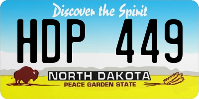 ND license plate HDP449