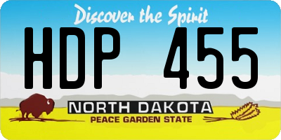 ND license plate HDP455