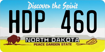 ND license plate HDP460