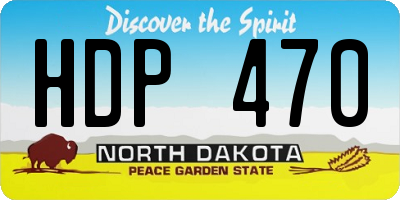 ND license plate HDP470
