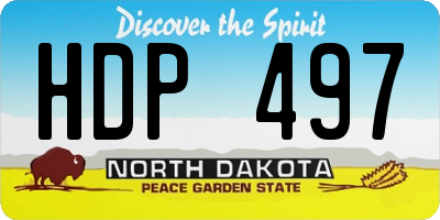 ND license plate HDP497