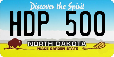 ND license plate HDP500