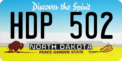 ND license plate HDP502