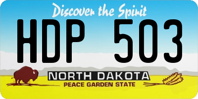 ND license plate HDP503