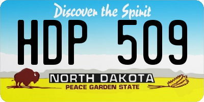 ND license plate HDP509