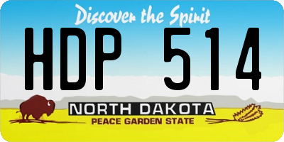 ND license plate HDP514