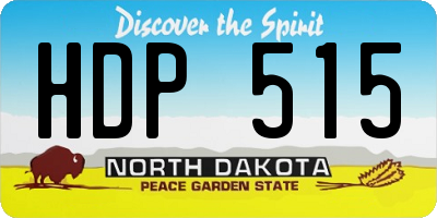 ND license plate HDP515