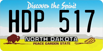 ND license plate HDP517