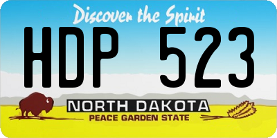 ND license plate HDP523
