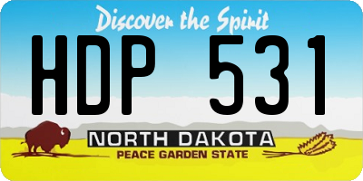 ND license plate HDP531