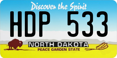ND license plate HDP533
