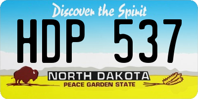 ND license plate HDP537