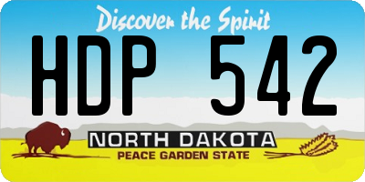 ND license plate HDP542