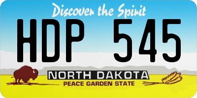 ND license plate HDP545