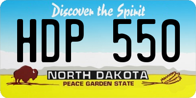ND license plate HDP550