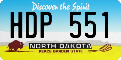 ND license plate HDP551