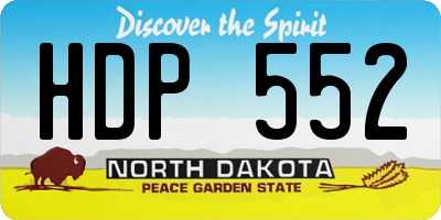 ND license plate HDP552