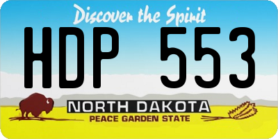 ND license plate HDP553