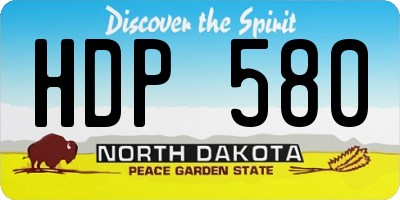 ND license plate HDP580