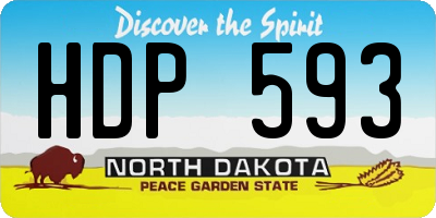 ND license plate HDP593
