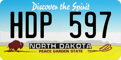 ND license plate HDP597