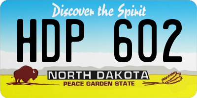 ND license plate HDP602