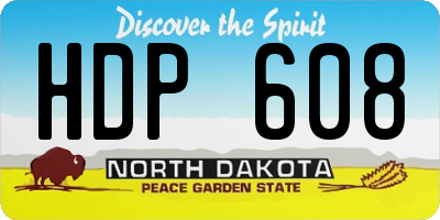 ND license plate HDP608