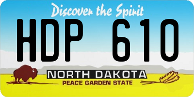 ND license plate HDP610