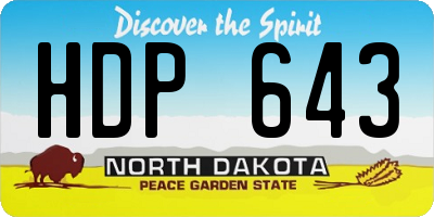 ND license plate HDP643