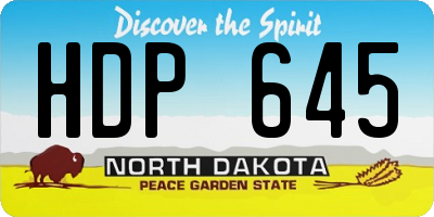 ND license plate HDP645