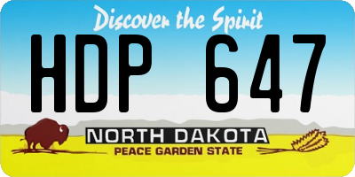 ND license plate HDP647