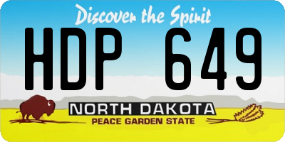ND license plate HDP649