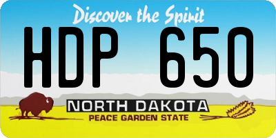ND license plate HDP650