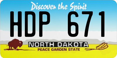 ND license plate HDP671