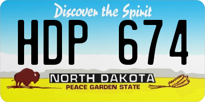 ND license plate HDP674