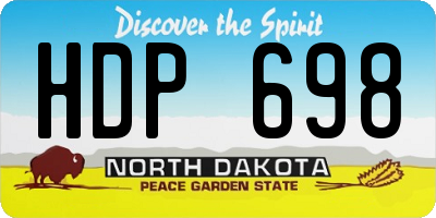 ND license plate HDP698