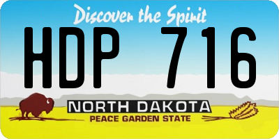 ND license plate HDP716