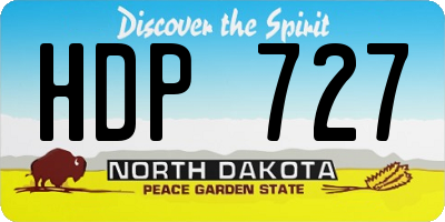 ND license plate HDP727