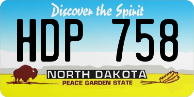 ND license plate HDP758