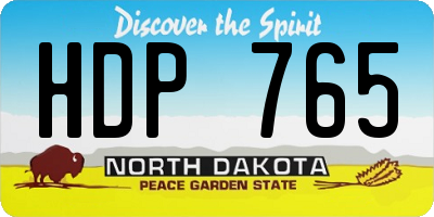ND license plate HDP765