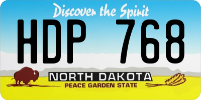 ND license plate HDP768