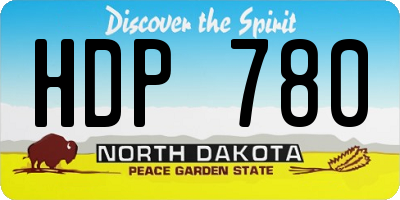 ND license plate HDP780