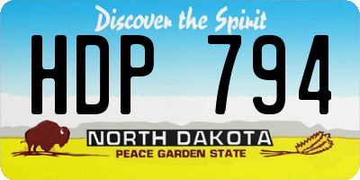 ND license plate HDP794